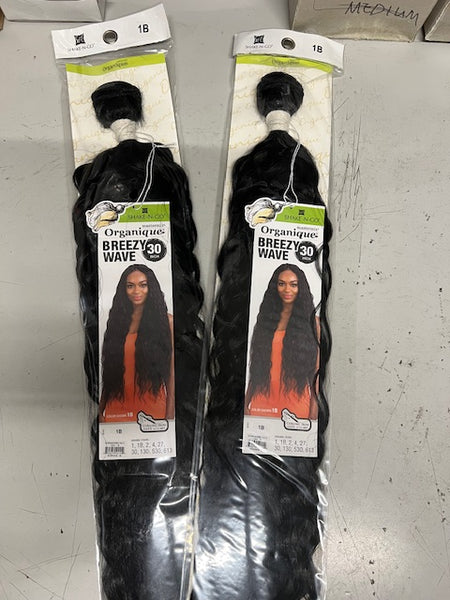 2 PACKS SPECIAL DEAL FOR 30" OF COLOR 1B (OFF BLACK) OF ORGANIQUE BREEZY WAVE