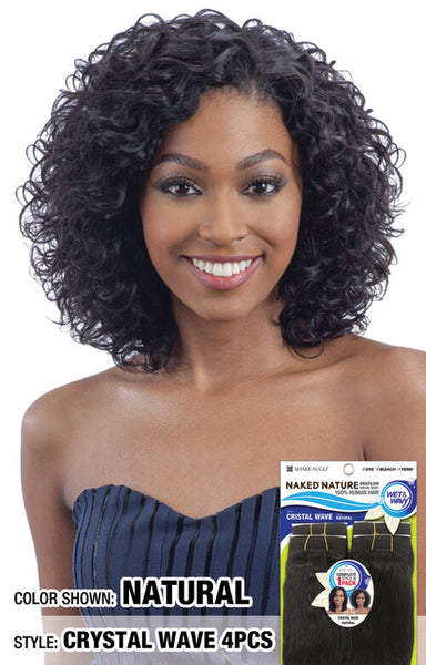 Naked Nature Brazilian Virgin Remy 100% Human Hair Wet & Wavy Weave - CRYSTAL WAVE